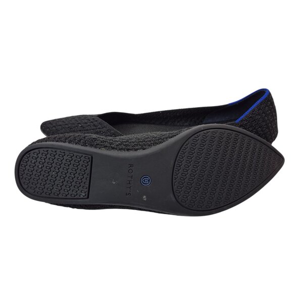 Rothys Womens The Point Flats Size 9 Black Mesh Knit Comfort Classic Career - Picture 6 of 9